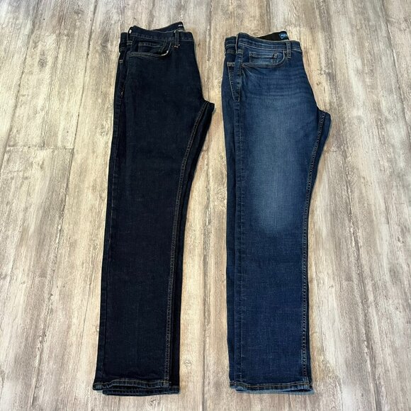 Lot of 2 Old Navy Men's Jeans 32x32, Slim Fit Stretch Dark Wash - Picture 1 of 5